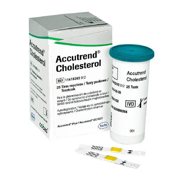 Accutrend Colesterol 25 Tiras Reactivas | Para Medición Cuantitativa de Colesterol Total en Sangre Capilar