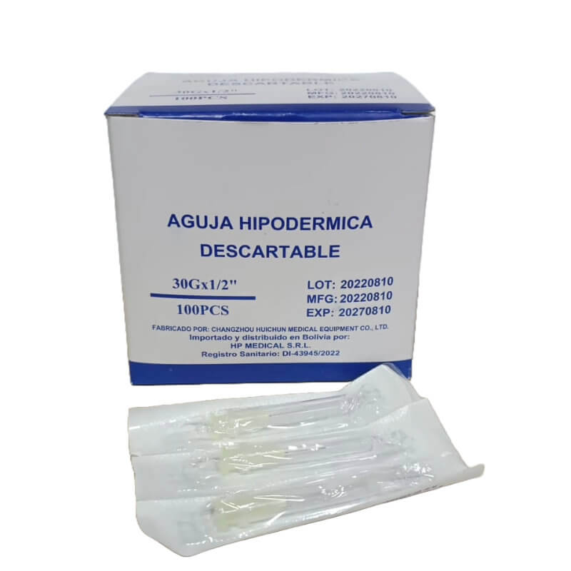 Aguja Hipodérmica Descartable 30G x 1" 100 PCS
