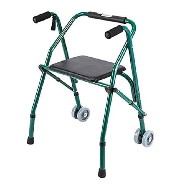 Vista 2 de Andador Rollator Walker | Ayuda para Caminar con Asiento y 4 Ruedas - Ligero y Plegable