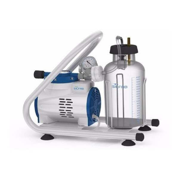 Aspirador Portátil con Frasco de Vidrio de 2000 ml | Vacío Máximo 58 cmHg con Vacuómetro - Silfab