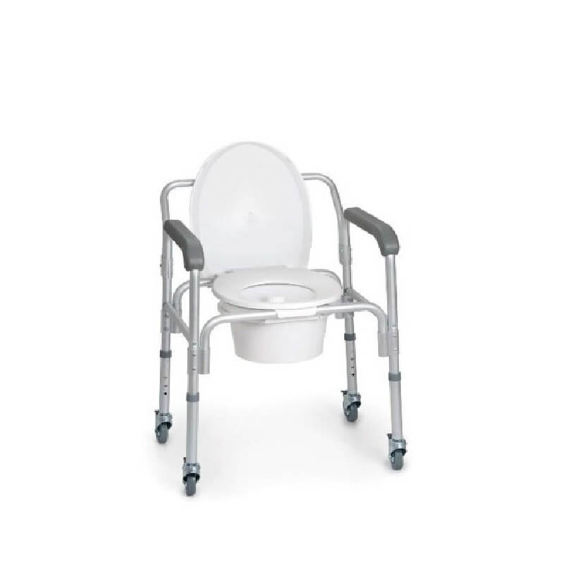 BAÑO PORTATIL D/ACERO CROMADO C/RUEDA D/44CM D/ANCHO REGULABLE D/45 A 65CM (YK4130) AMC