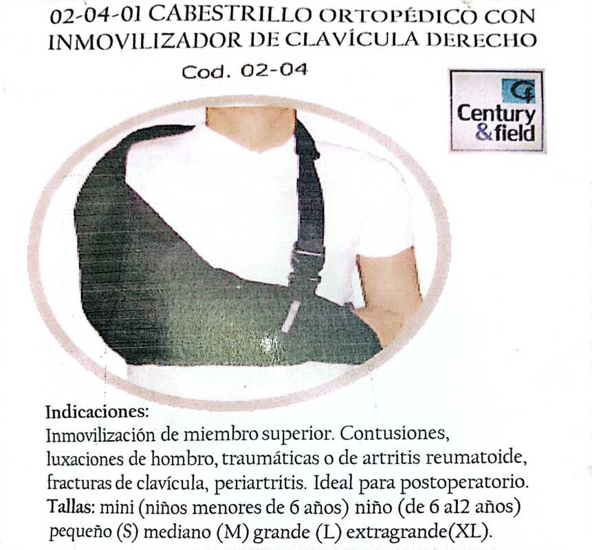 CABESTRILLO ORTOPÉDICO CON INMOVILIZADOR DE CLAVÍCULA DERECHO