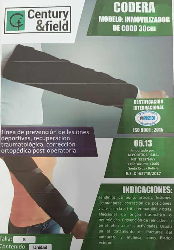 CODERA INMOVILIZADOR DE CODO 30cm