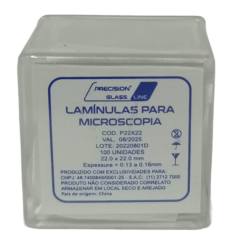 Cubre Objeto Precisión Glass Line Caja de 100 unidades 22.0 x 22.0 mm