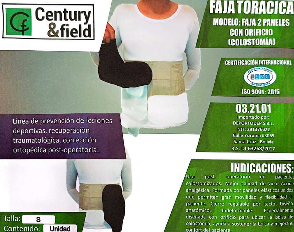 FAJA TORACICA 2 PANELES CON ORIFICIO (COLOSTOMÍA)