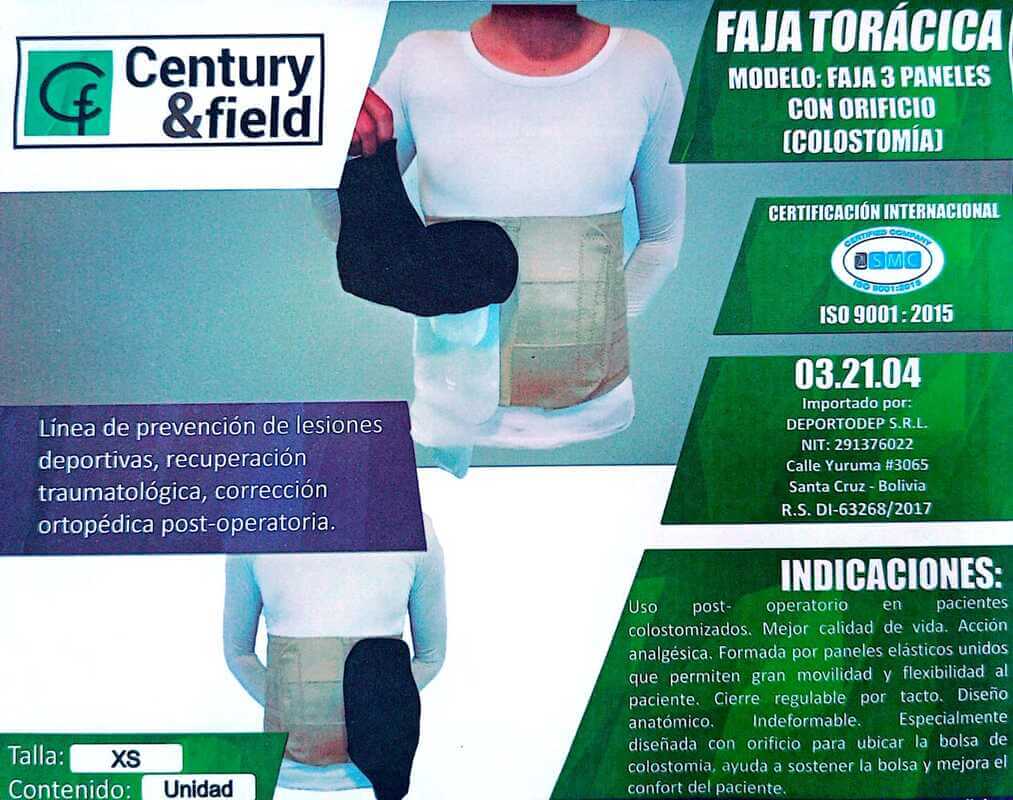 FAJA TORACICA 3 PANELES CON ORIFICIO (COLOSTOMÍA)
