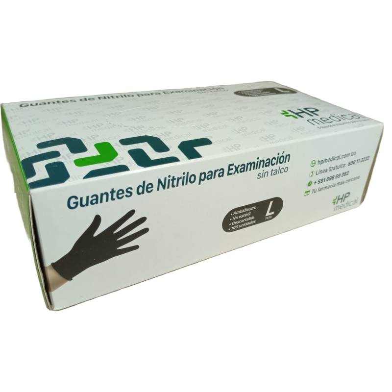 Vista 2 de Guantes de Nitrilo para Examinación sin talco