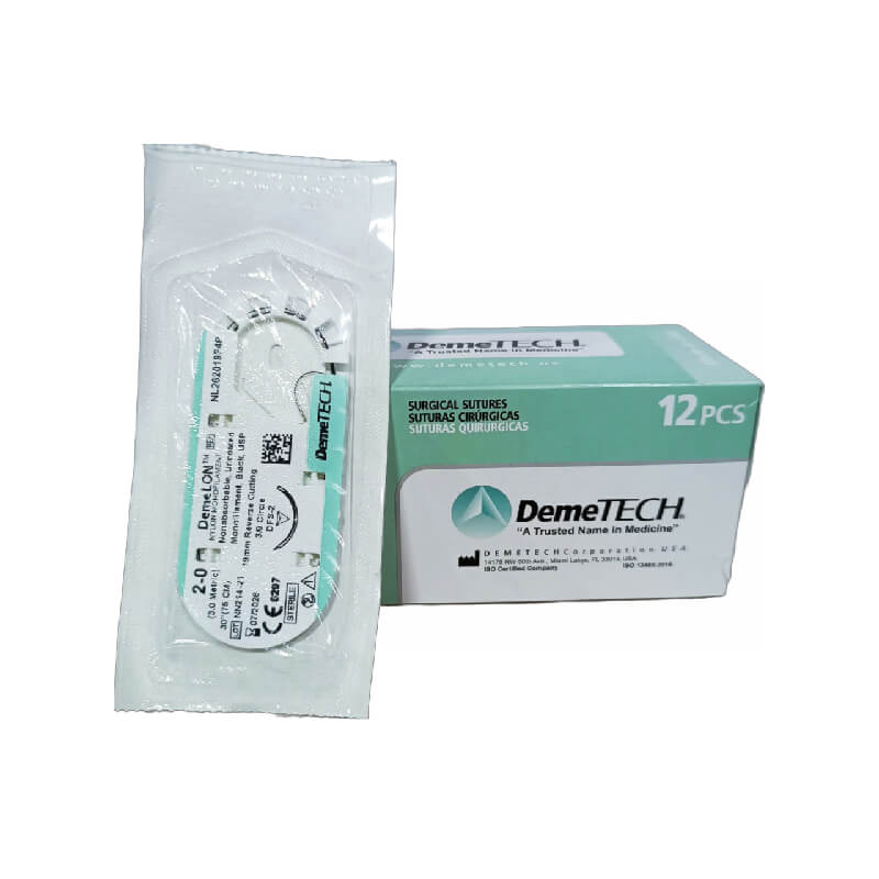 Hilos de Sutura DEMETECH, Hilo nailon monofilamento, no absorbible