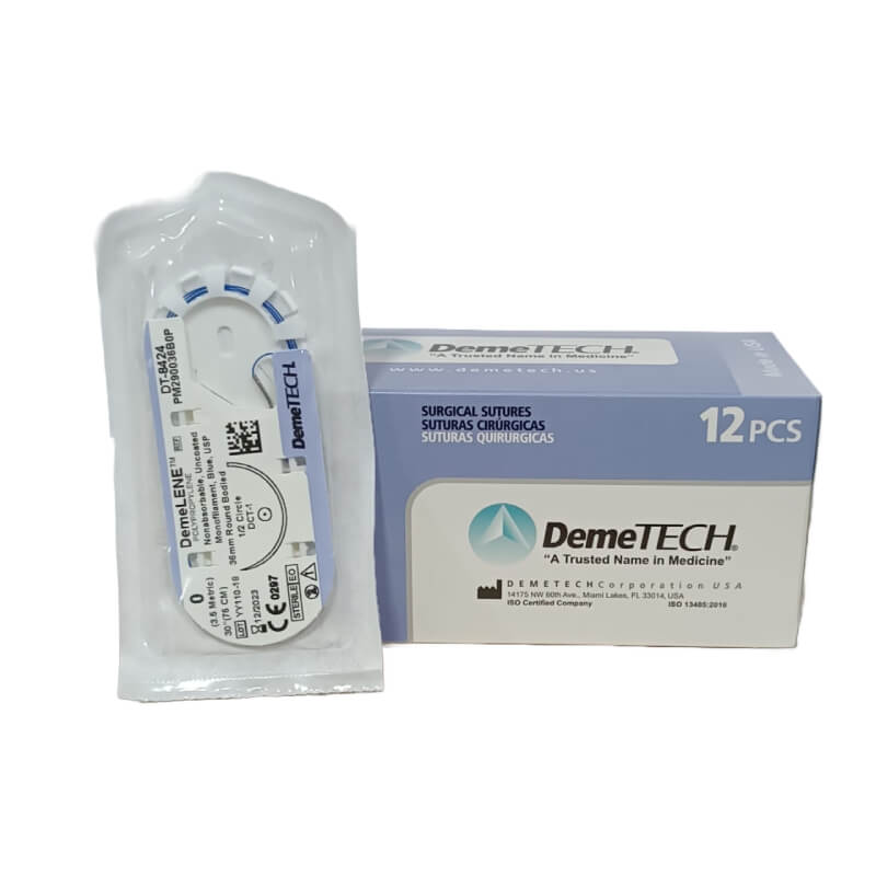 Hilos de Sutura DEMETECH, Hilo sintético de polipropileno no absorbible, monofilamento