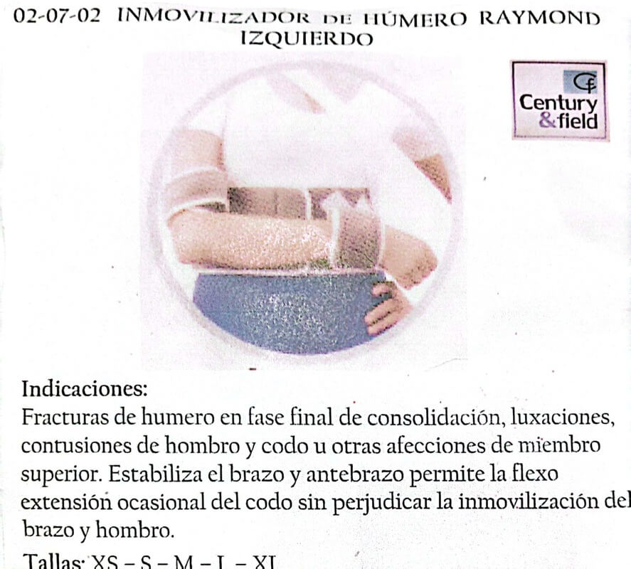 INMOVILIZADOR DE HÚMERO RAYMOND IZQUIERDO
