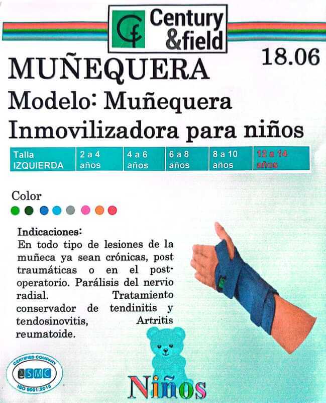 Muñequera Inmovilizadora para niños
