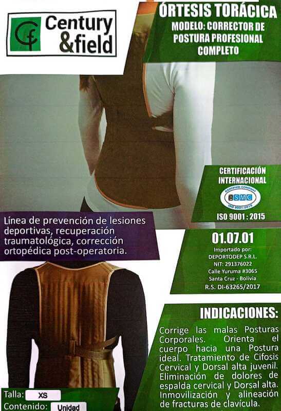 ORTESIS TORÁCICA CORRECTOR DE POSTURA PROFESIONAL COMPLETO