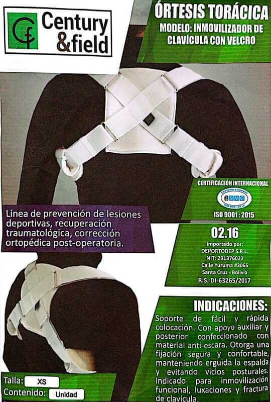 ÓRTESIS TORÁCICA INMOVILIZADOR DE CLAVÍCULA CON VELCRO