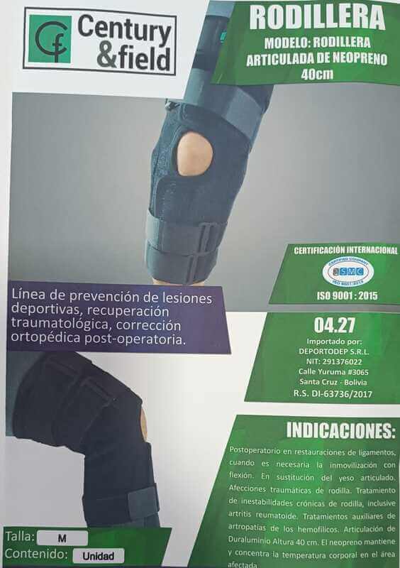 RODILLERA ARTICULADA DE NEOPRENO 40cm