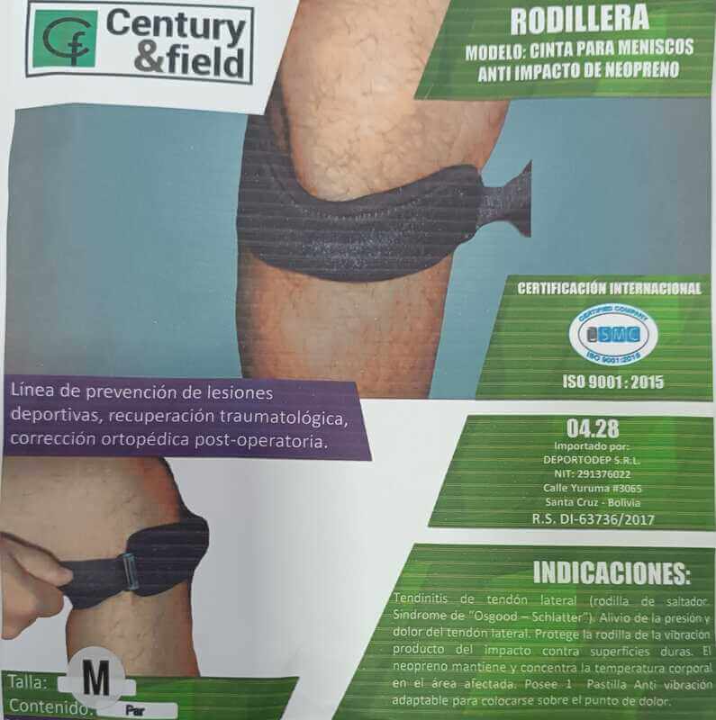 RODILLERA CINTA PARA MENISCOS ANTI IMPACTO DE NEOPRENO