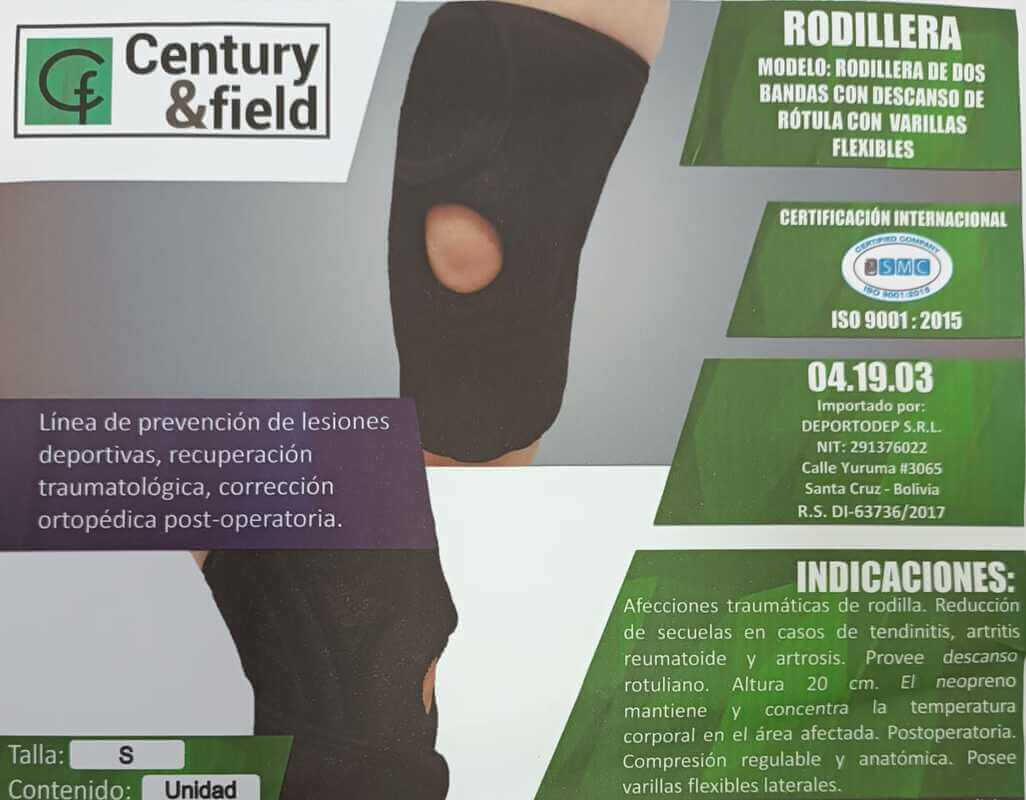 RODILLERA DE DOS BANDAS CON DESCANSO DE RÓTULA CON VARILLAS FLEXIBLES