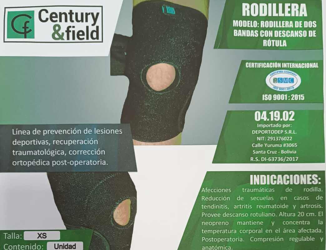 RODILLERA DE DOS BANDAS CON DESCANSO DE RÓTULA