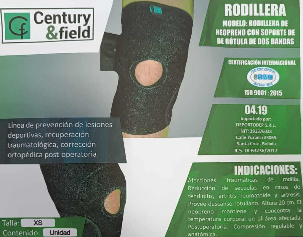 RODILLERA DE NEOPRENO CON SOPORTE DE DE RÓTULA DE DOS BANDAS