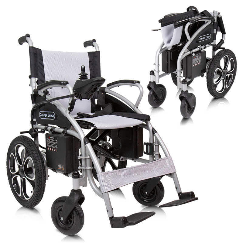 Silla de ruedas eléctrica compacta - Ayuda de transporte plegable de largo alcance
