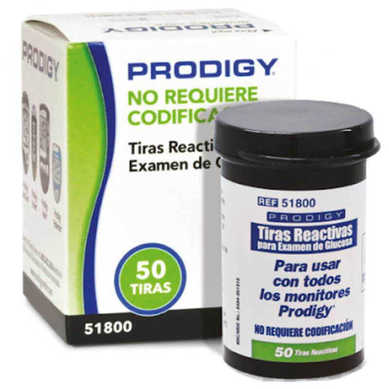 TIRAS REACTIVAS PARA GLUCOMETRO PRODIGY