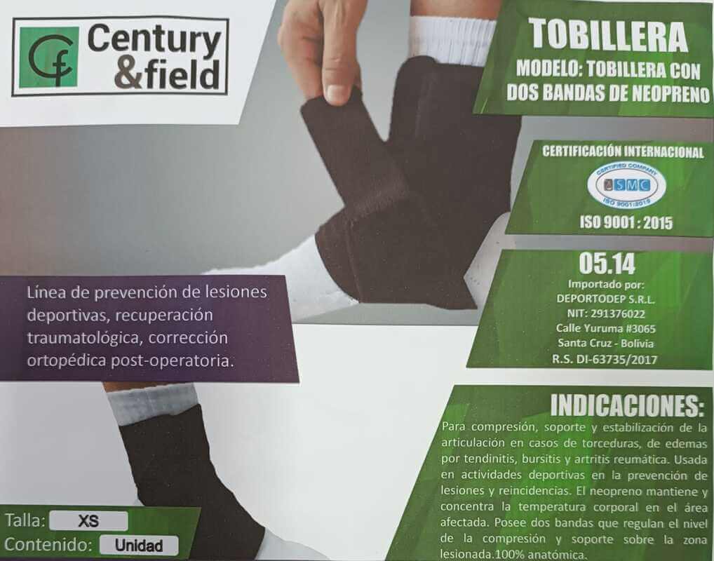 TOBILLERA CON DOS BANDAS DE NEOPRENO