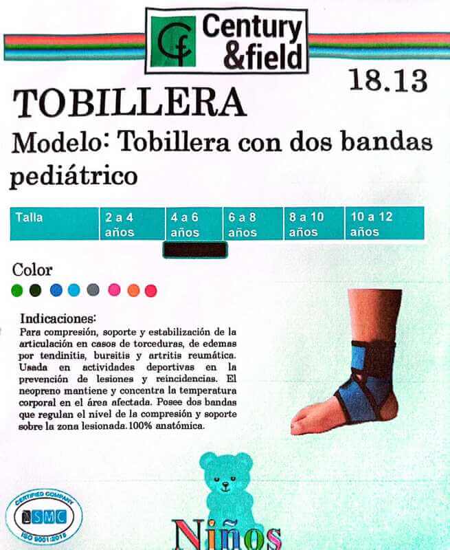 Tobillera con dos bandas pediátrico