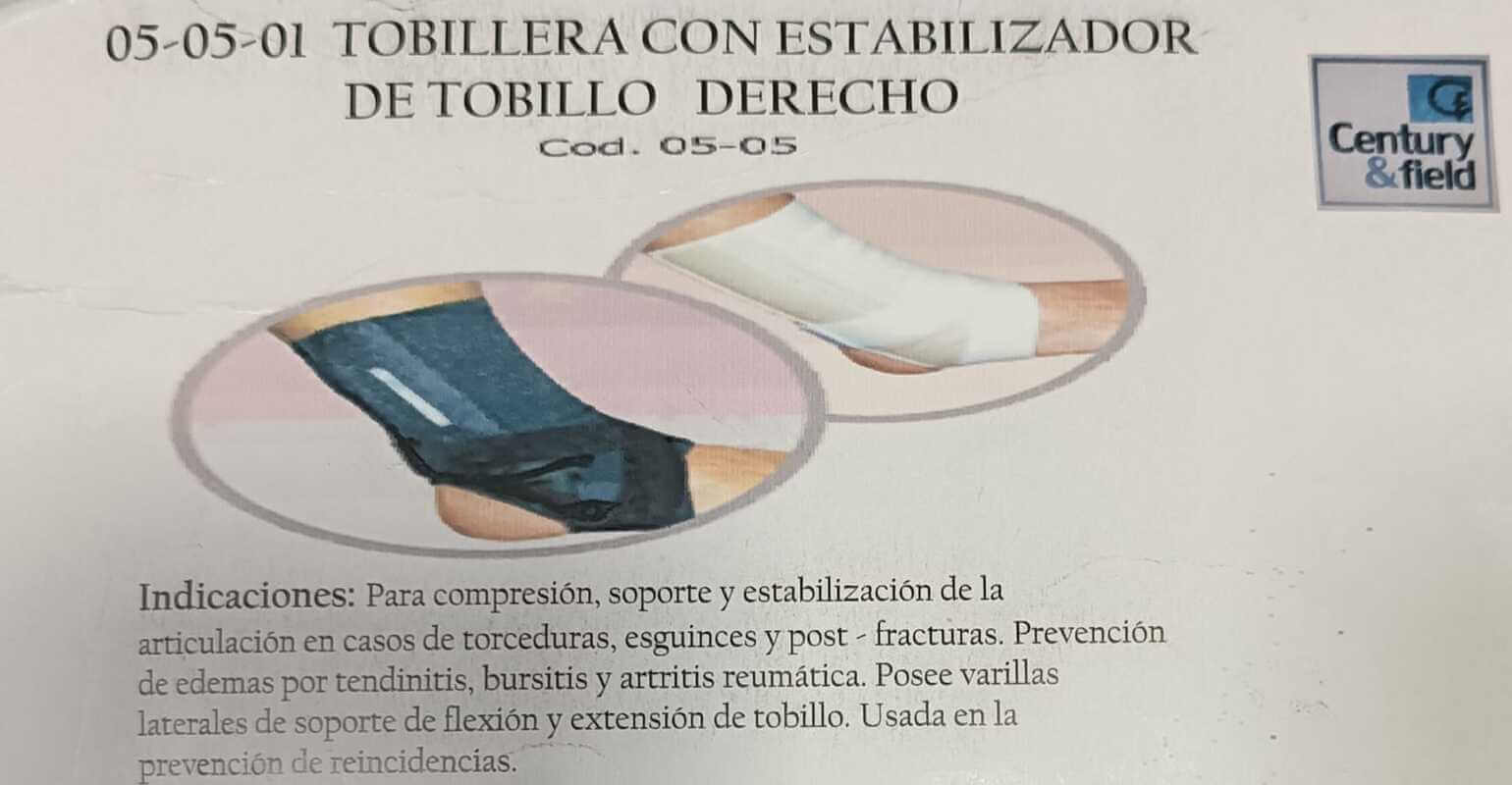 TOBILLERA CON ESTABILIZADOR DE TOBILLO DERECHO