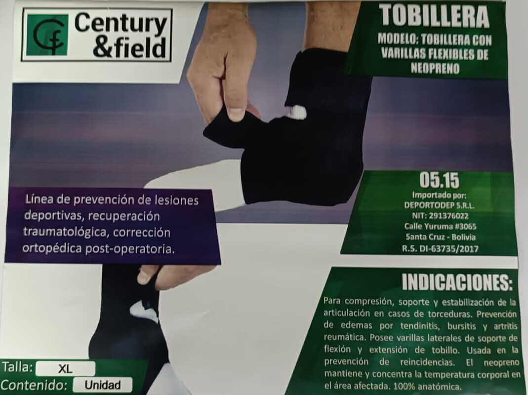 TOBILLERA CON VARILLAS FLEXIBLES DE NEOPRENO