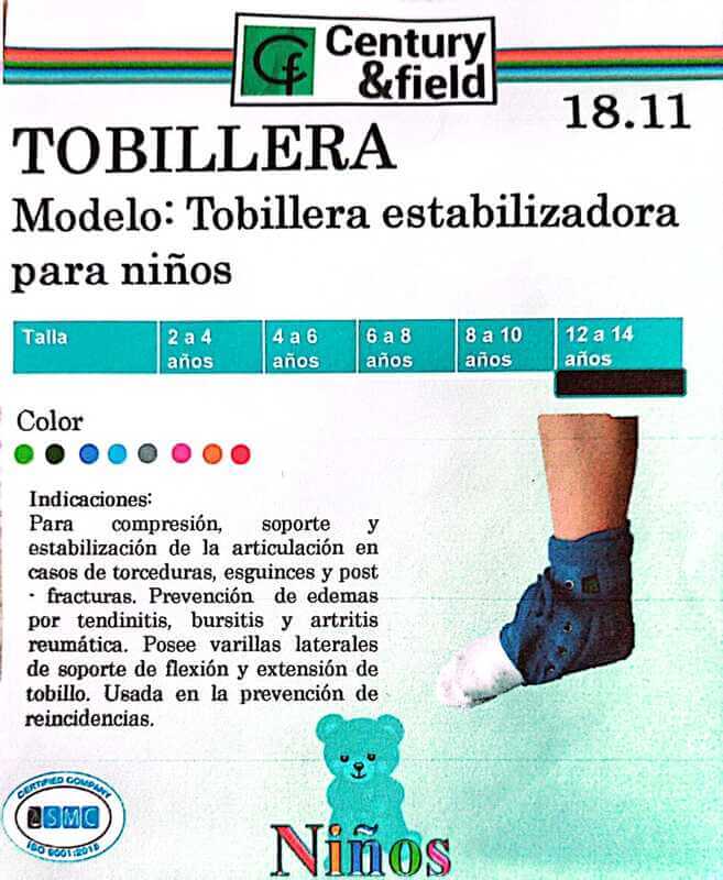 Tobillera estabilizadora para niños