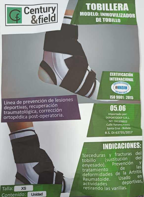 TOBILLERA INMOVILIZADOR DE TOBILLO
