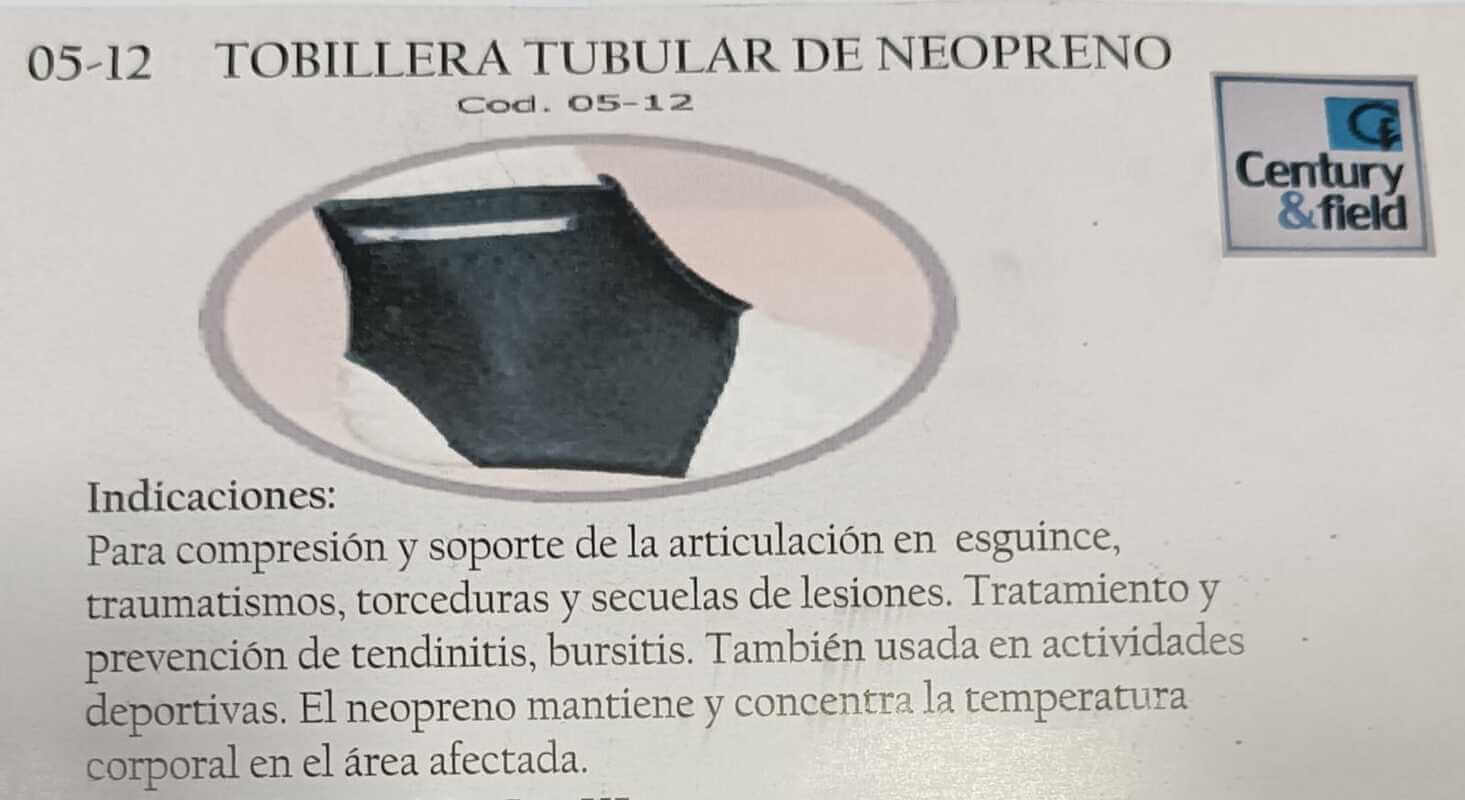 TOBILLERA TUBULAR DE NEOPRENO